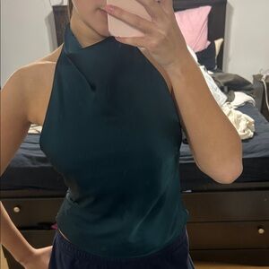 Open Back Green Halter Top